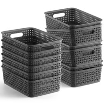 [ 12 Pack ] Plastic Storage Baskets - Small Pantry Organization And Stor... - £34.41 GBP