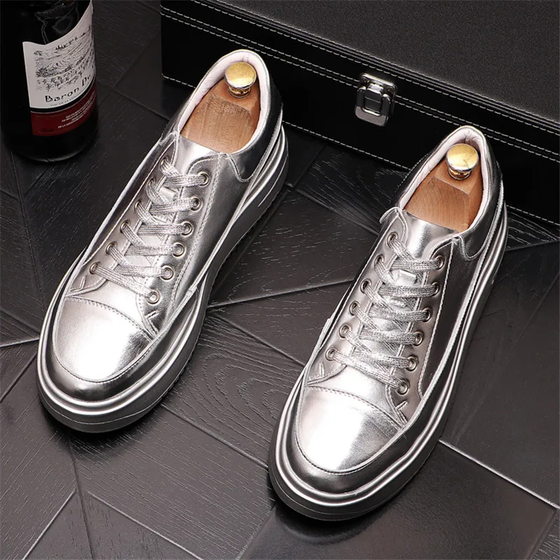 Fashion Dress Wedding White Shoes  Non-slip Wild -up Outdoor  Men Thick Bottom W - £211.62 GBP