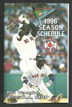 1996 Boston Red Sox Pocket Schedule Mo Vaughn Red Dog Beer - £0.99 GBP