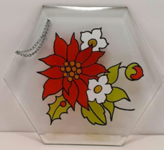 Verona Vergasi&#39;s Crystallusions Collection Faux Stained Glass Poinsettia Vintage - £9.93 GBP