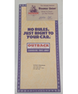 VTG Outback Steakhouse 2000 Take-Out Pamphlet Style Paper Menu w/ Bloomi... - $34.64