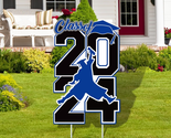 Class of 2024 Yard Sign Graduation Decorations Blue and Black Congrat Gr... - $27.91