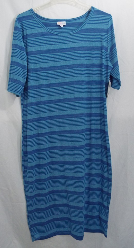 LuLaRoe Women&#39;s Plus Julia Dress in Bright Heathered Turquoise Blue 2XL - $19.60