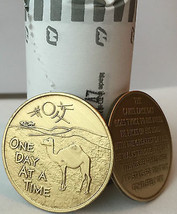 Bulk Lot of 25 Camel Desert One Day At A Time Medallions Bronze Sobriety Chips - $44.25