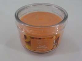 Mainstays Peach & Mango Candle 3 Wicks Yummy Tropicalfruit Smell Round 4X4X3 New - $6.99