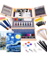PROFESSIONAL ART SET 85 PIECE SET BRAND NEW WITH WOODEN CARRYING CASE - £27.85 GBP