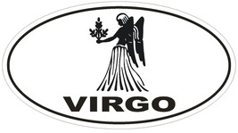 VIRGO Oval Bumper Sticker or Helmet Sticker D1878 Euro Oval Zodiac Horoscope - £1.11 GBP+
