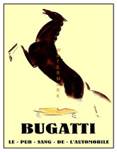 A Vintage Bugatti 13 x 10 inch Horse and Car Advertising Giclee Canvas P... - $19.95