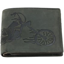 Bifold Wallet Stylish Harley GREEN Leather For Men&#39;s Gift Gents Wallet(Pack of 1 - £35.60 GBP