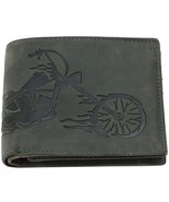 Bifold Wallet Stylish Harley GREEN Leather For Men&#39;s Gift Gents Wallet(P... - £34.88 GBP