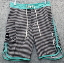 RVCA Board Shorts Mens 29 Multi Striped Polyester Stretch Swimwear Perfo... - $18.49