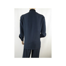Men Silversilk 2pc Fancy walking leisure suit Italian woven knits 4407 Navy Blue image 6