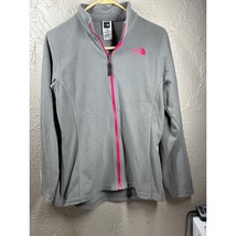  The North Face Grey &amp; Pink Fleece Jacket Full Zip Mock Neck Girls Size XL - $32.95