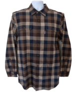 Carhartt Men&#39;s Brown Plaid Long Sleeve Orginal Fit Cotton Flannel Shirt ... - $29.65