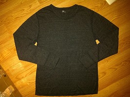 Gap Dark Charcoal Gray Grey Crewneck Crew Neck Casual Long Sleeve Shirt L Large - £16.07 GBP