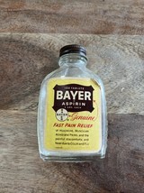 Vintage Bayer Aspirin 100 Tablets Glass Bottle Embossed W/ Labels And Cap - $15.00