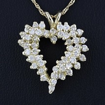 3Ct Corte Redondo Creado en Laboratorio Diamante Corazón Colgante 14k Yellow Oro - £106.50 GBP