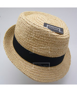 Summer Beach Natural Raffia Straw Fedora Hat - £17.53 GBP