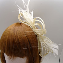 HATsanity Sinamay Curls and Feathers Hairband for Brides in Ivory - £19.12 GBP