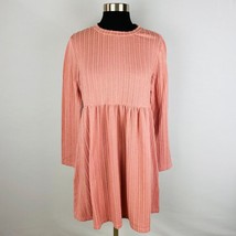 Shein Knee Length Dress Raised Print Pale Salmon Color Women&#39;s Large L 8... - $17.59