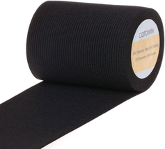 COTOWIN 3-Inch Wide Black Heavy Stretch High Elasticity Knit Elastic Band 3 Yard - £11.99 GBP