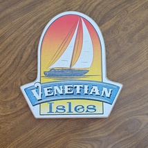 Venetian Isles Wall Plaque, Paper on Wood Wall Sign - £11.76 GBP
