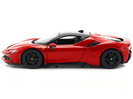 Ferrari SF90 Stradale Red with Black Top "Race + Play" Series 1/18 Diecast Model - £54.71 GBP