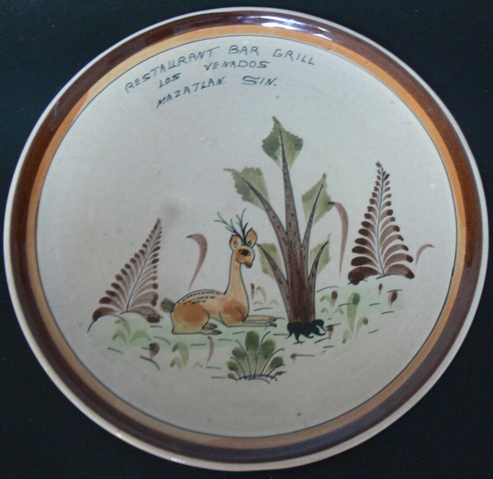 Cat Tonala Mexican Pottery Handpainted Decorative 10 7/8&quot; Wall Hanging P... - $9.79