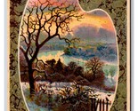 Dealer Sample Artist Palette Landscape UNP Embossed DB Postcard A16 - $3.91