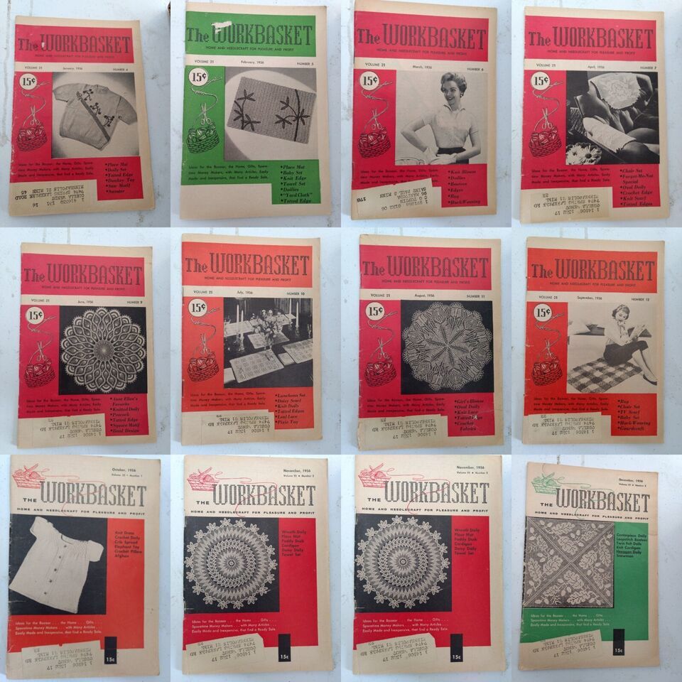 1956 11 Issues of  The Workbasket Home &amp; Needlecraft  Booklets - $7.91
