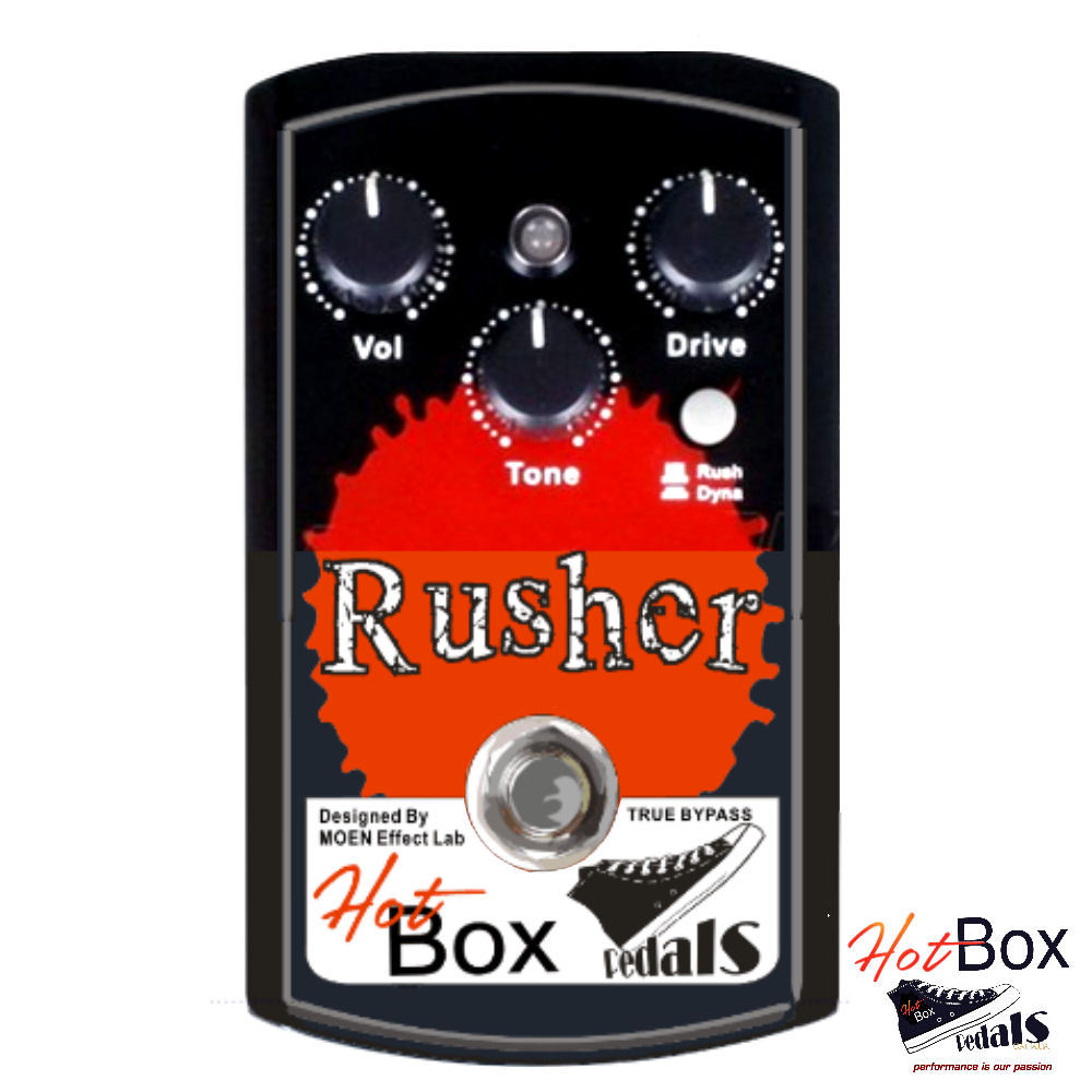Primary image for Hot Box Pedals Canada HB-RS RUSHER Analog Distortion Guitar Effect Pedal True By
