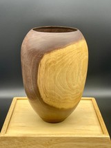 Large Black Walnut Woodturned Vase Finger Lakes Wood Handmade USA and option to  - £117.44 GBP