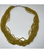Multi Strand Yellow Beaded Vintage Necklace - $192.93 MXN