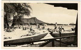 1946 Diamond Head View from Royal Hawaiian &amp; Moana Hotel Waikiki~RPPC Real Photo - £9.20 GBP