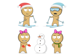 Winter holidays clipart, Winter sports clipart, Characters clipart, Comi... - £3.13 GBP