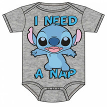 Lilo and Stitch I Need a Nap Infant Snapsuit Grey - £18.05 GBP