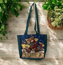 NWT Teresa Kogut Teddy Bears Love Angels Christmas Canvas Tote Bag - $13.81