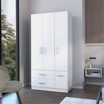 White 4-Door Armoire with 2 Drawers - £508.69 GBP