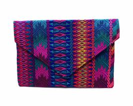 Mia Jewel Shop Multicolored Tribal Pattern Huipil Embroidered Slim Envelope Clut - £20.57 GBP