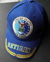 USAF US AIR FORCE RETIRED FULL EMBROIDERED BASEBALL CAP HAT ** NEW ** - £9.54 GBP
