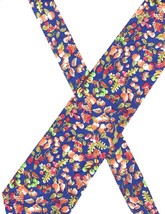 Banana Republic Necktie tie 56x3.5 fruit cotton blue w/multicolors - £10.11 GBP