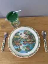 Vtg PECO Melamine Ware Frog Butterflies Turtle Child Plate Cup Spoon For... - £20.17 GBP