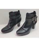 Perphy Black Leather Platform Ankle Boots Crocodile Printed Strap Womens... - $460.37 MXN