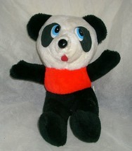 9&quot; Vintage Superior Toy &amp; Novelty Panda Bear Stuffed Animal Plush Toy Black Rare - £18.98 GBP