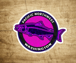 Washington Pacific Northwest Decal Sticker 3.5&quot; x 2 3/8&quot; Tribal Salmon - £3.88 GBP