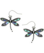 Liavy&#39;S Dragonfly Fashionable Earrings - Fish Hook - Abalone Paua Shell ... - £19.97 GBP