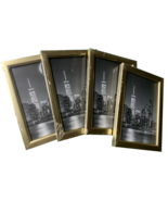 4x6 Picture Frames Set of 4 Gold Photo Frames with Glass for Wall or Tab... - $14.73