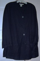 ANN TAYLOR Women&#39;s Linen Jacket Coat 1990&#39;S Black Size S/M Vintage - $38.00