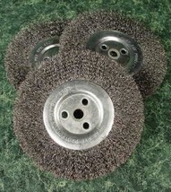 3pc 6 " Bench Grinder Wire Wheels Arbor Size 1/2 Or 5/8 w/ Bushing Sand Polishh - $14.99