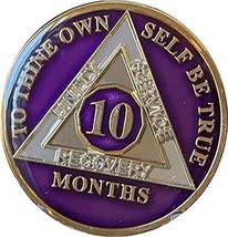 Ranger Industries 10 Month AA Medallion Metallic Purple Tri-Plate Sobrie... - €12,98 EUR
